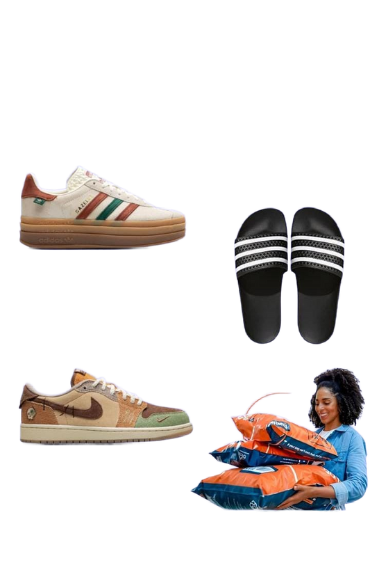 Adidas Gizelle + Adidas flops+ Nike SB
